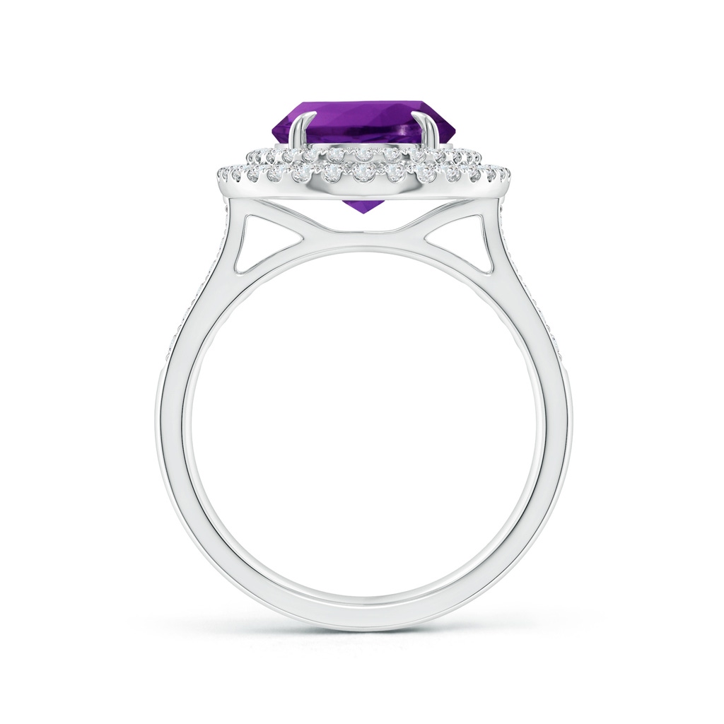 11.21x9.20x5.94mm AA GIA Certified Oval Amethyst Ring with Double Halo in White Gold Side 199