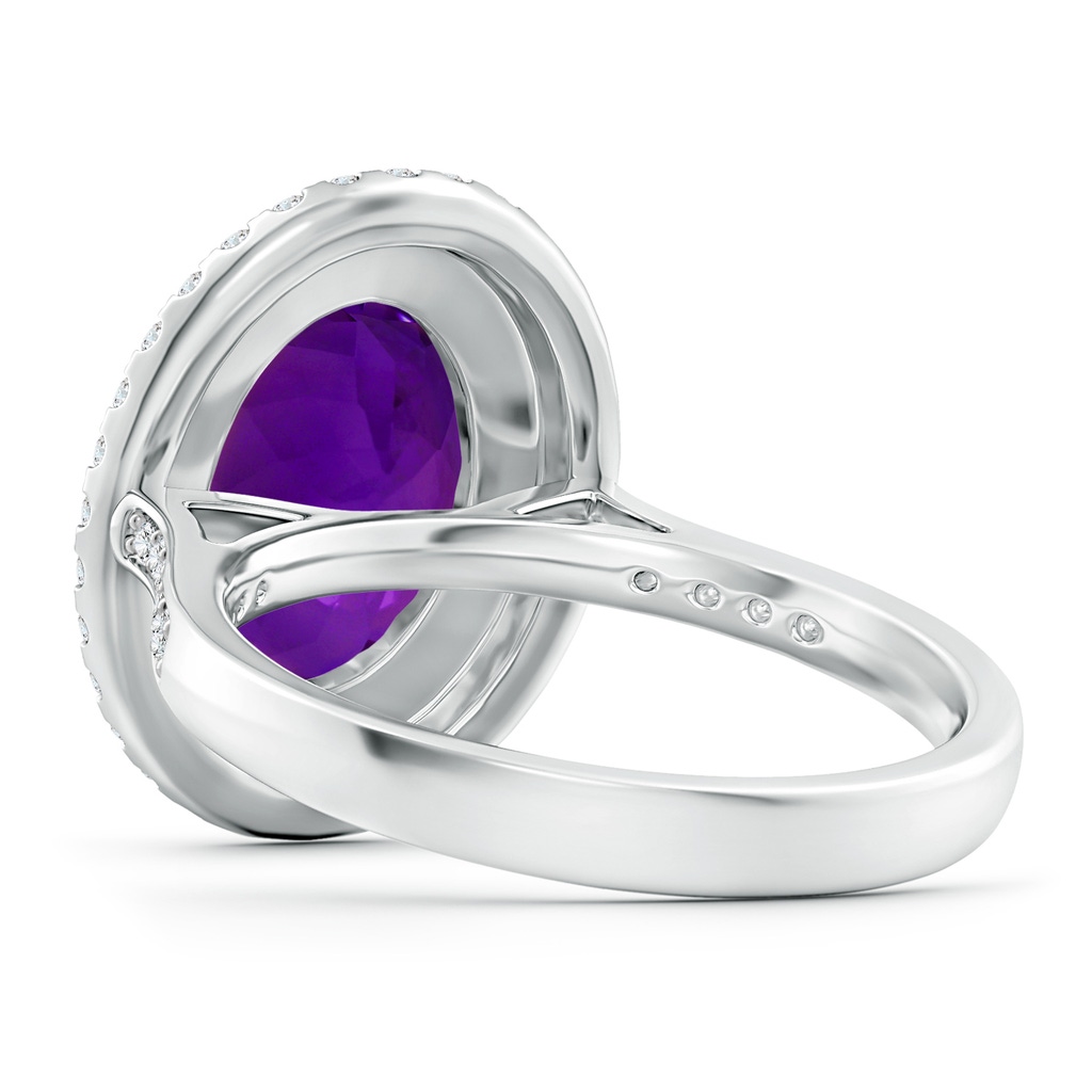 11.21x9.20x5.94mm AA GIA Certified Oval Amethyst Ring with Double Halo in White Gold Side 399