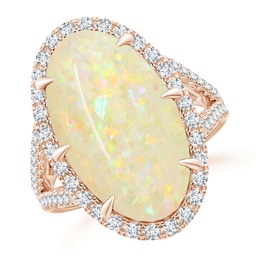 Cocktail Rose Gold Opal Rings