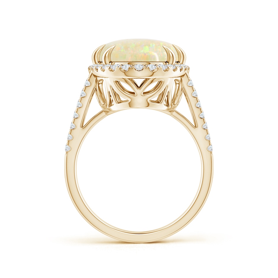 18.19x11.95x5mm AAAA GIA Certified Oval Opal Split Shank Ring with Diamond Halo in Yellow Gold side-1