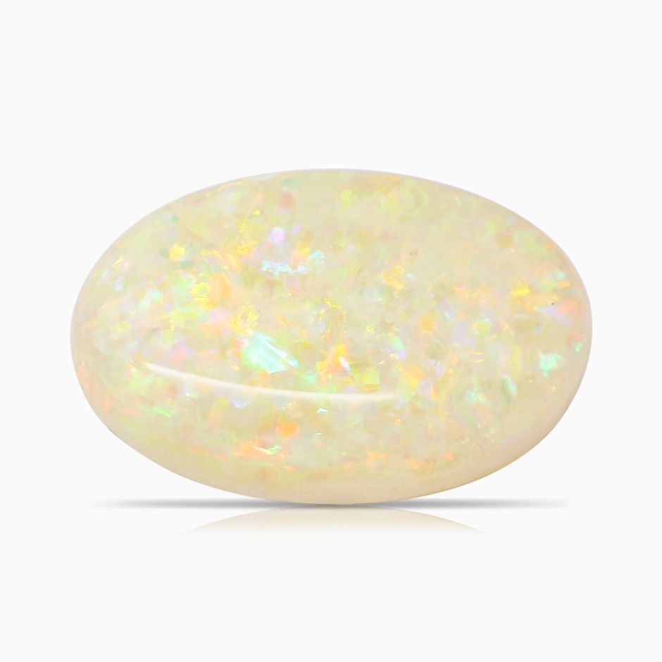 18.19x11.95x5mm AAAA GIA Certified Oval Opal Split Shank Ring with Diamond Halo in Yellow Gold stone