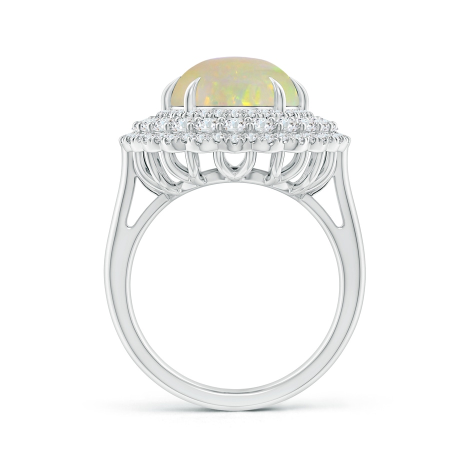 14.35x10.26x3.88mm AAA GIA Certified Oval Opal Ring with Diamond Triple Halo in 18K White Gold side 199