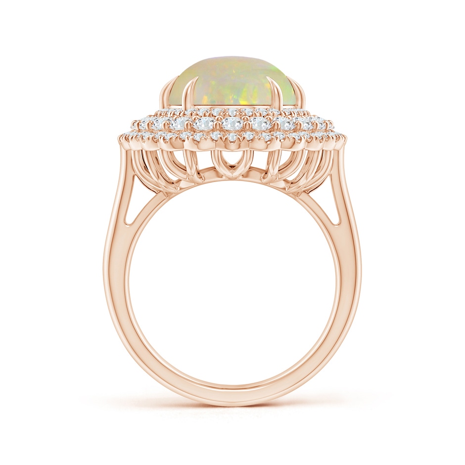 14.35x10.26x3.88mm AAA GIA Certified Oval Opal Ring with Diamond Triple Halo in Rose Gold side 199