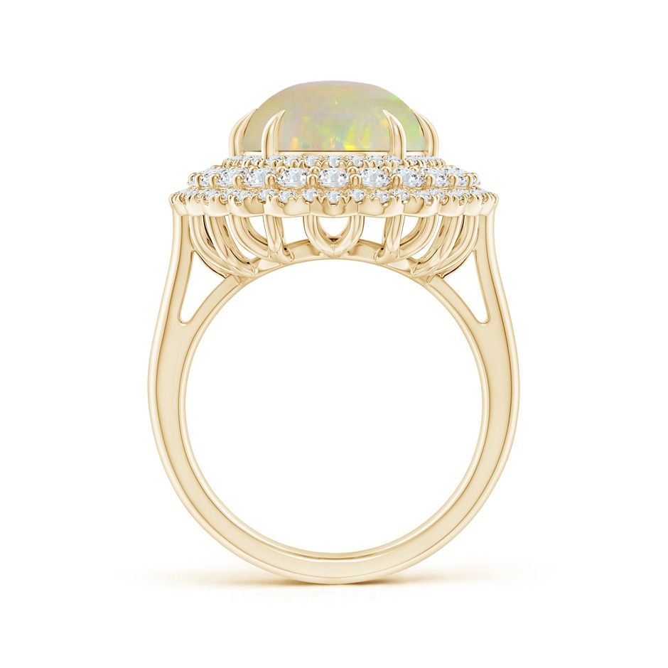 14.35x10.26x3.88mm AAA GIA Certified Oval Opal Ring with Diamond Triple Halo in Yellow Gold side 199