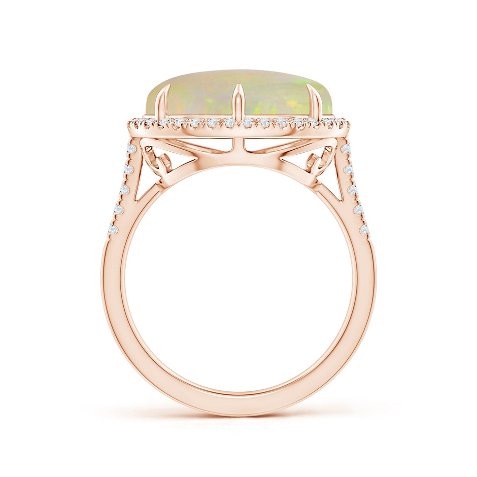 14.35x10.26x3.88mm AAA GIA Certified East-West Oval Opal Ring with Diamond Halo in 18K Rose Gold side 199