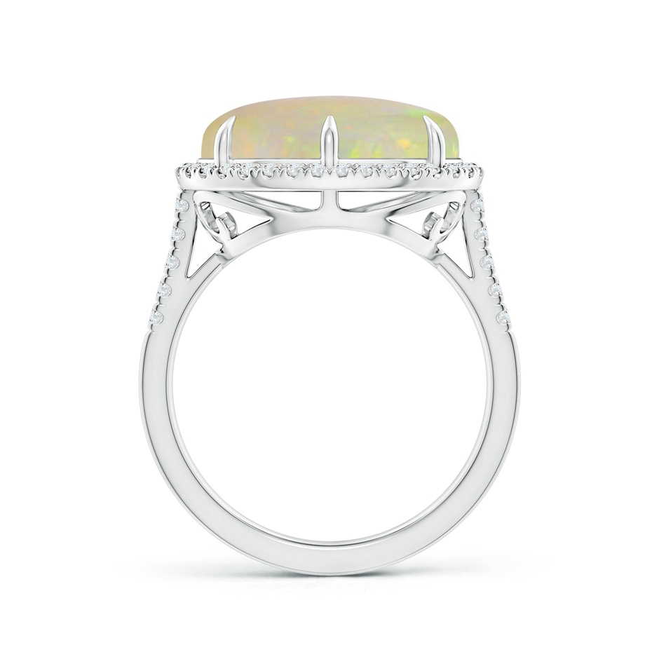 14.35x10.26x3.88mm AAA GIA Certified East-West Oval Opal Ring with Diamond Halo in 18K White Gold side 199
