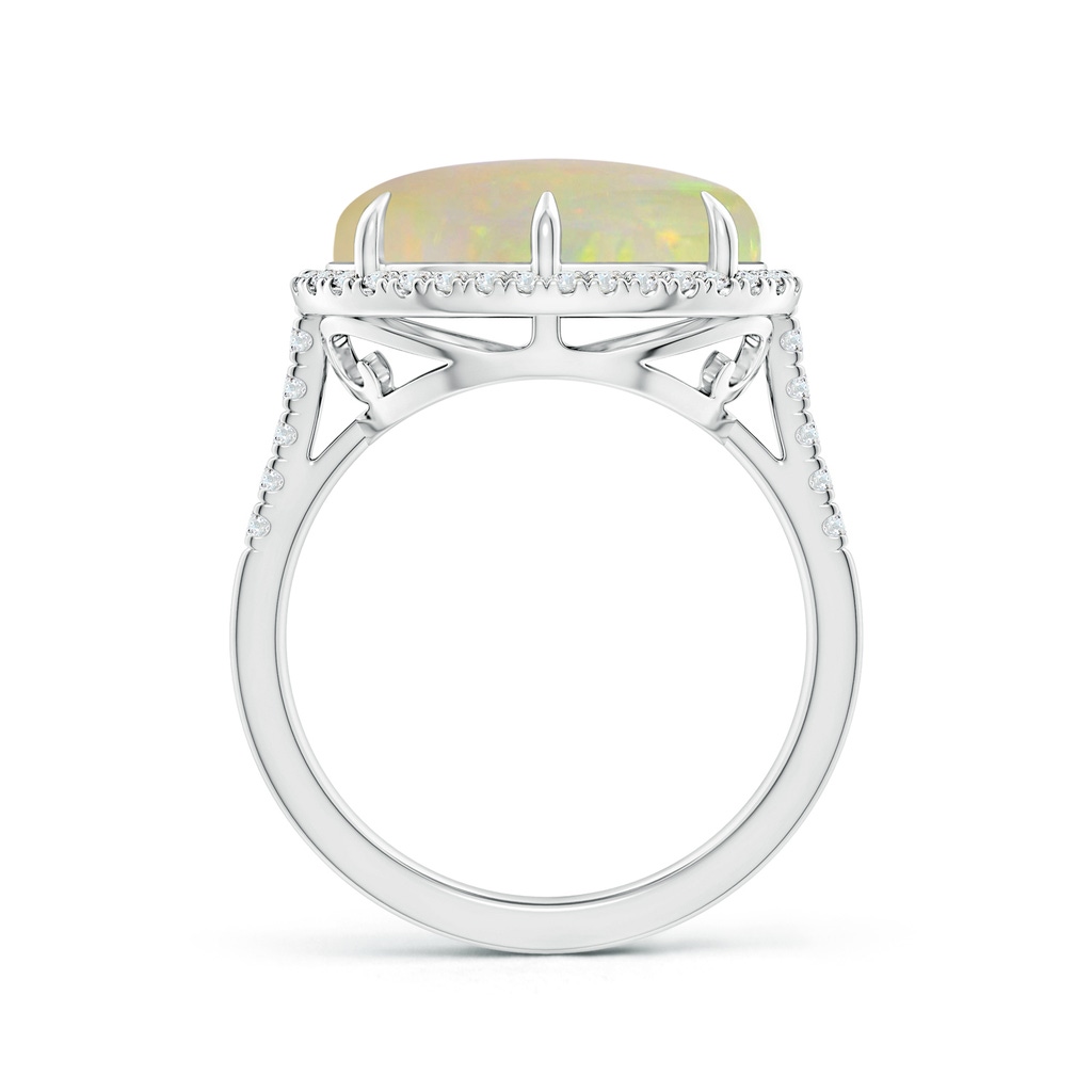 14.35x10.26x3.88mm AAA GIA Certified East-West Oval Opal Ring with Diamond Halo in White Gold - side 199