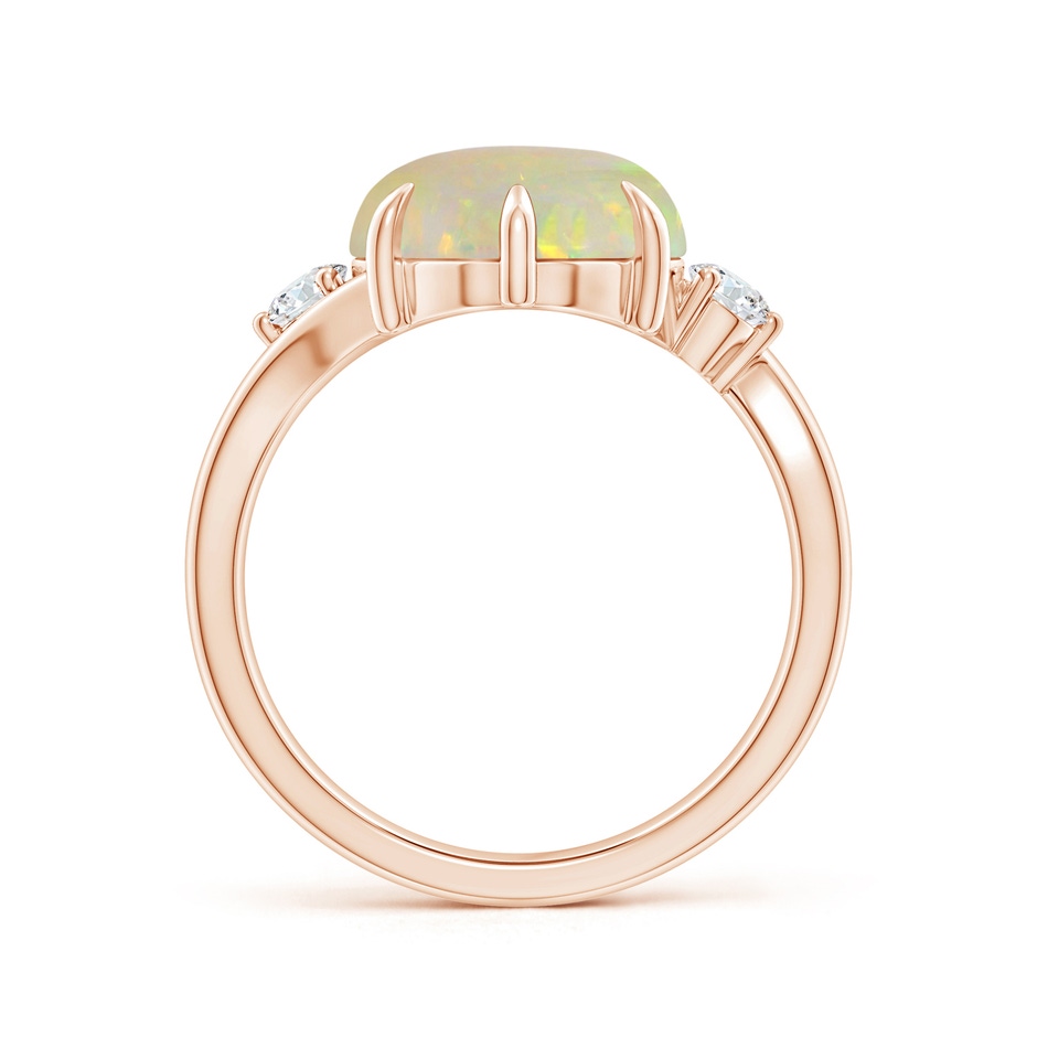 14.35x10.26x3.88mm AAA GIA Certified Oval Opal and Diamond Bypass Ring in 18K Rose Gold side 199