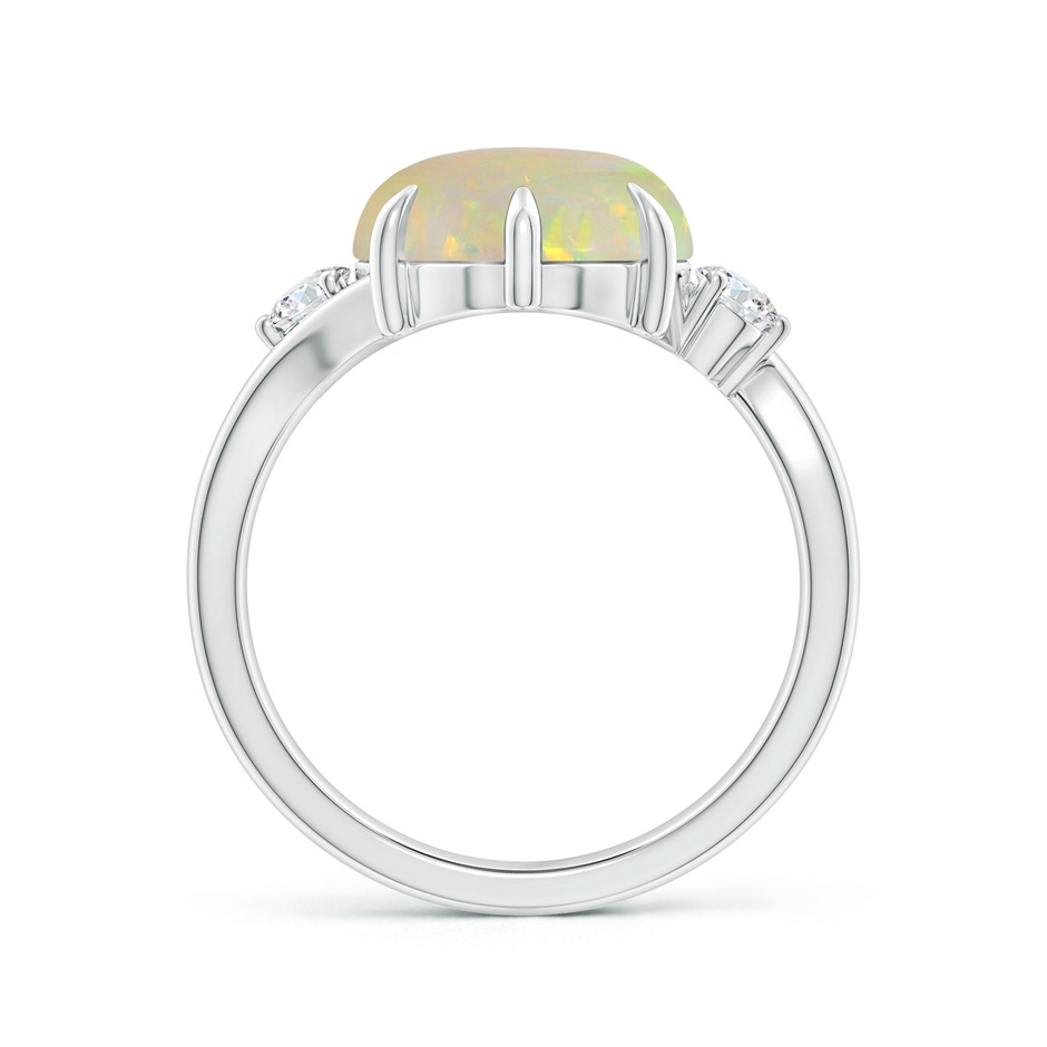 14.35x10.26x3.88mm AAA GIA Certified Oval Opal and Diamond Bypass Ring in 18K White Gold side 199