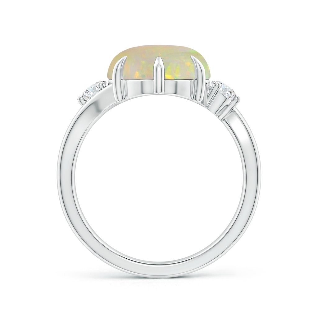 14.35x10.26x3.88mm AAA GIA Certified Oval Opal and Diamond Bypass Ring in White Gold Side 199