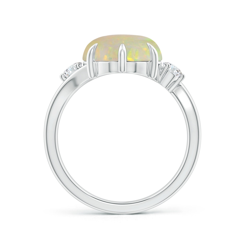 14.35x10.26x3.88mm AAA GIA Certified Oval Opal and Diamond Bypass Ring in White Gold side 199