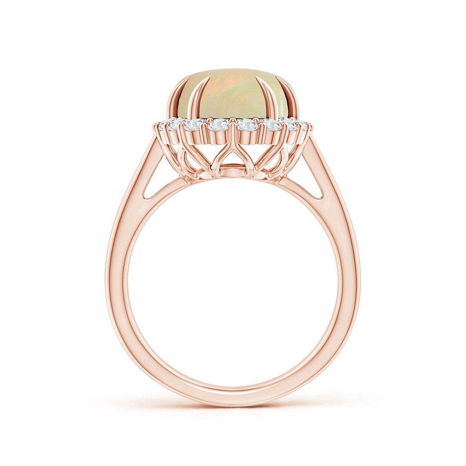 14.05x10.00x4.30mm AAA GIA Certified Oval Opal Ring with Diamond Halo in 18K Rose Gold side 199