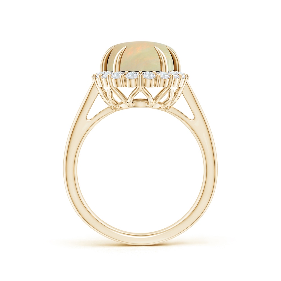 14.05x10.00x4.30mm AAA GIA Certified Oval Opal Ring with Diamond Halo in Yellow Gold side 199
