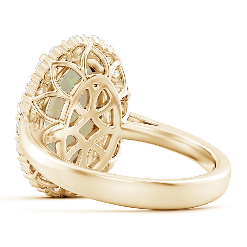14.05x10.00x4.30mm AAA GIA Certified Oval Opal Ring with Diamond Halo in Yellow Gold side 399