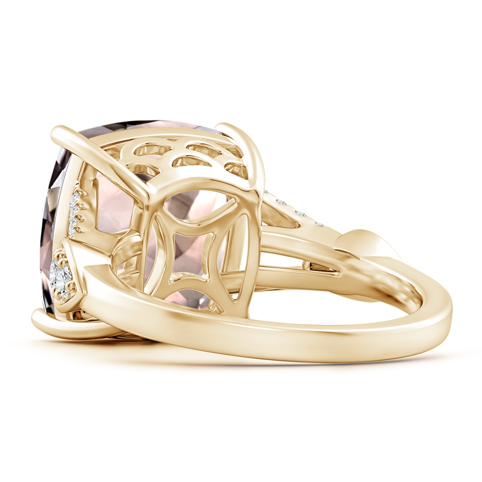 13.00x12.94x8.80mm AAA GIA Certified Cushion Morganite Split Shank Ring in Yellow Gold side 399