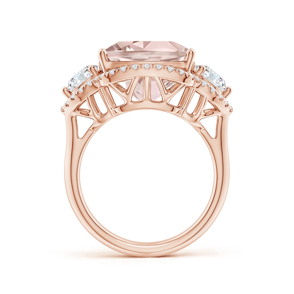 13.00x12.94x8.80mm AAA GIA Certified Cushion Morganite Halo Ring with Diamonds in 18K Rose Gold side 199