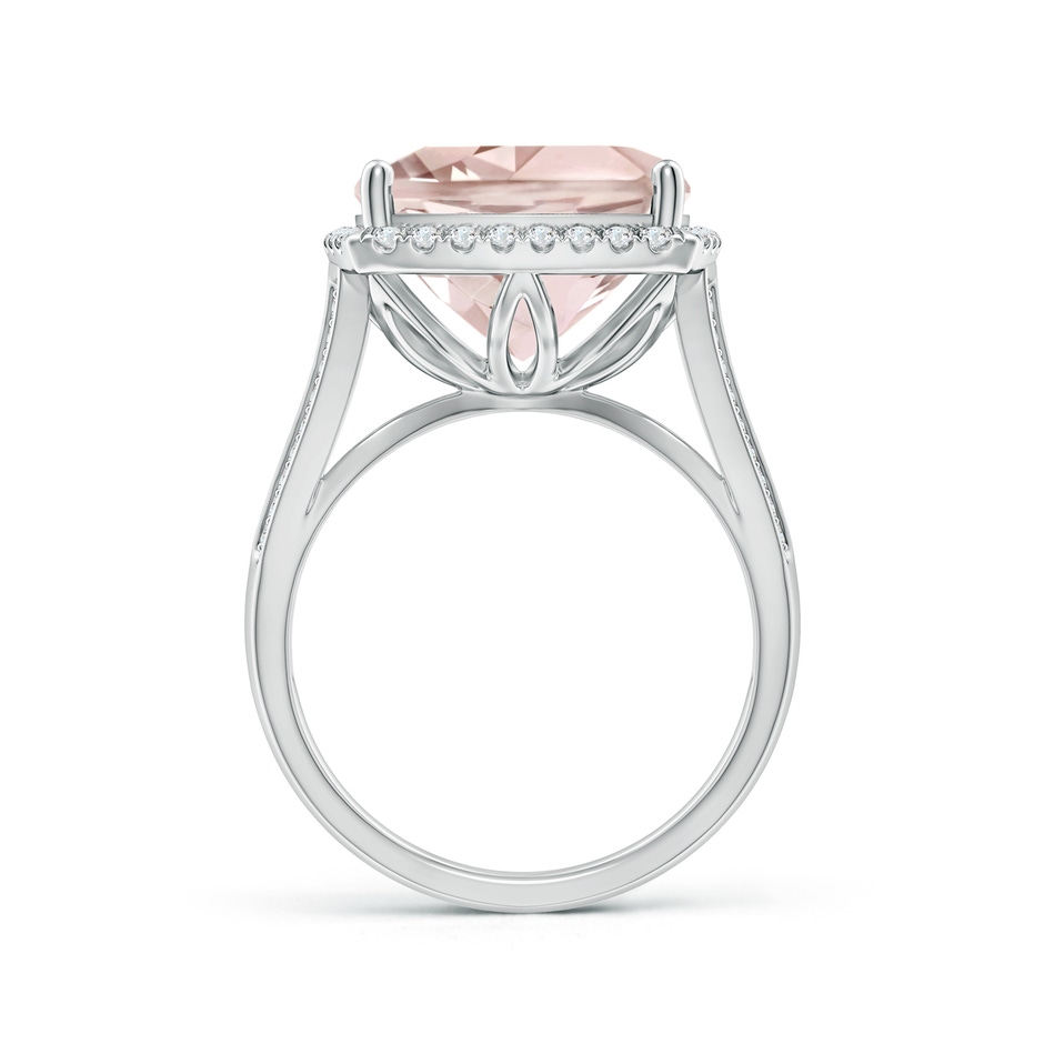 13.00x12.94x8.80mm AAA GIA Certified Cushion Morganite Halo Ring in Two Tone in 18K White Gold side 199
