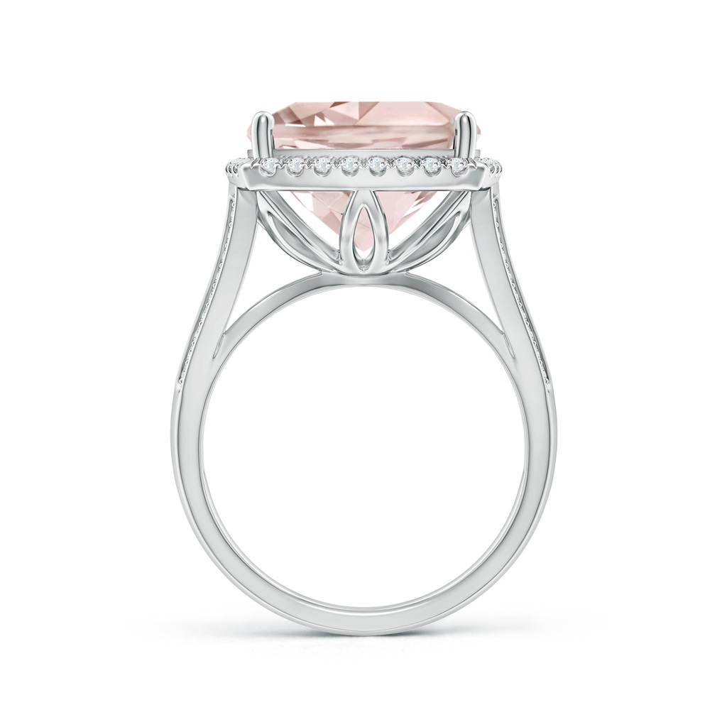 13.00x12.94x8.80mm AAA GIA Certified Cushion Morganite Halo Ring in Two Tone in White Gold - side 199