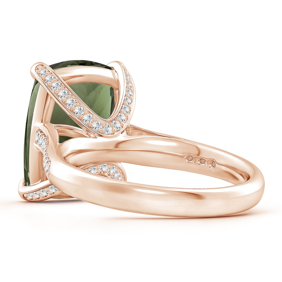 14.06x10.04x6.97mm AAAA GIA Certified Rectangular Cushion Green Amethyst Ring with Diamonds in Rose Gold side 399