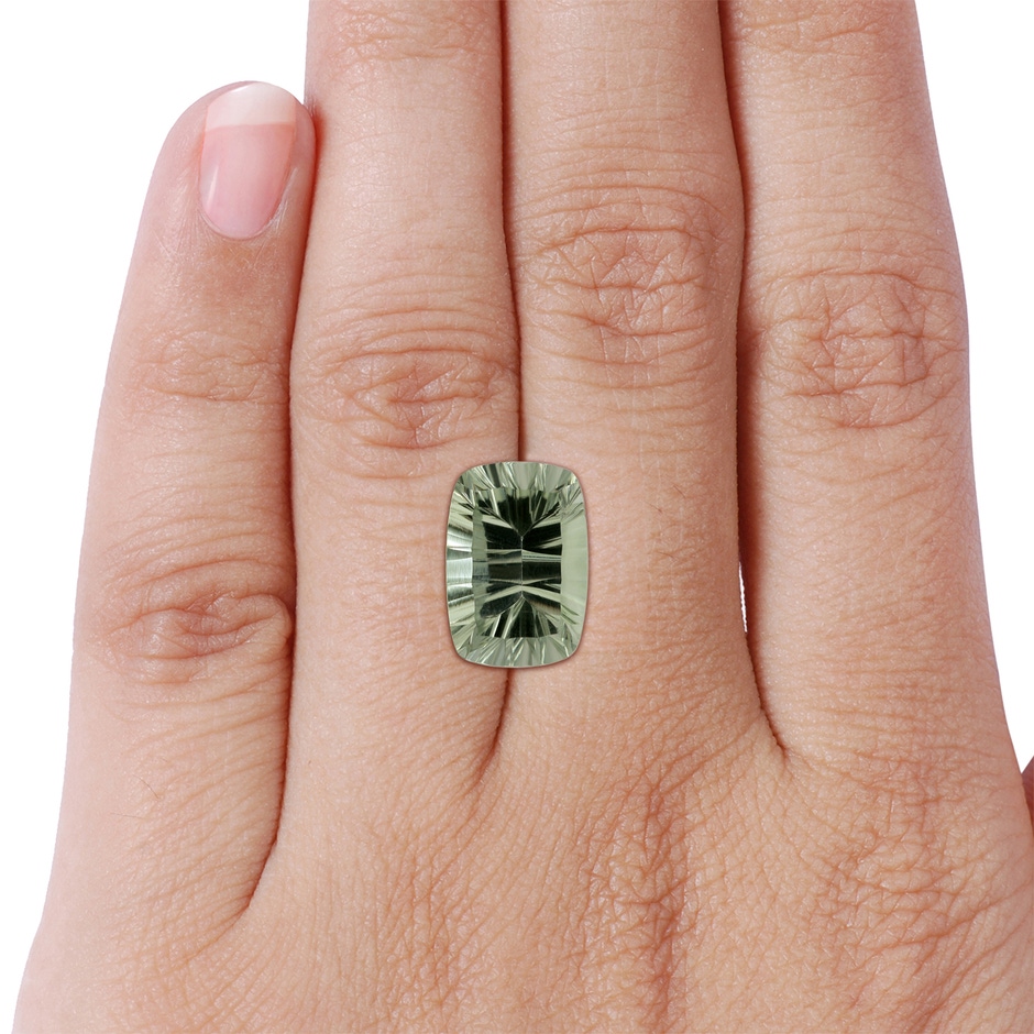 14.06x10.04x6.97mm AAAA GIA Certified Rectangular Cushion Green Amethyst Ring with Diamonds in Rose Gold side 799