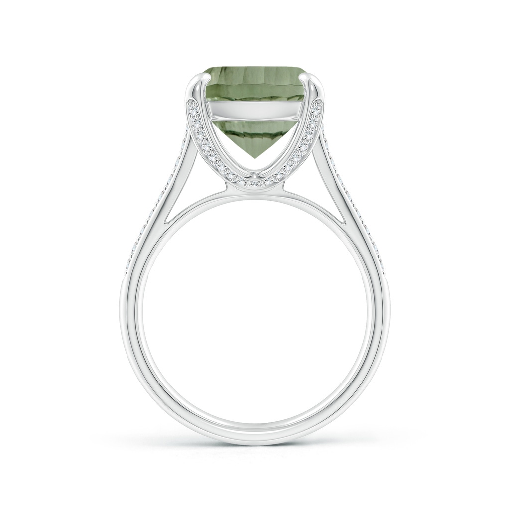 14.06x10.04x6.97mm AAAA GIA Certified Rectangular Cushion Green Amethyst Ring with Diamonds in White Gold - side 199