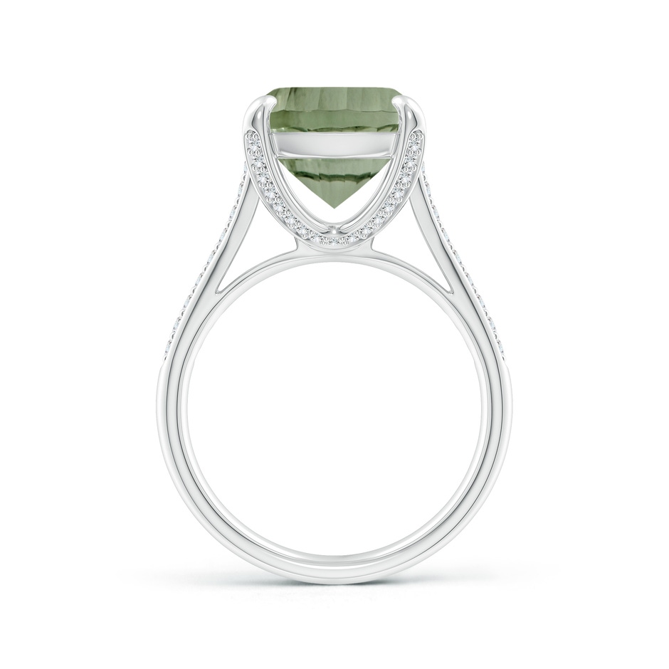 14.06x10.04x6.97mm AAAA GIA Certified Rectangular Cushion Green Amethyst Ring with Diamonds in White Gold side 199