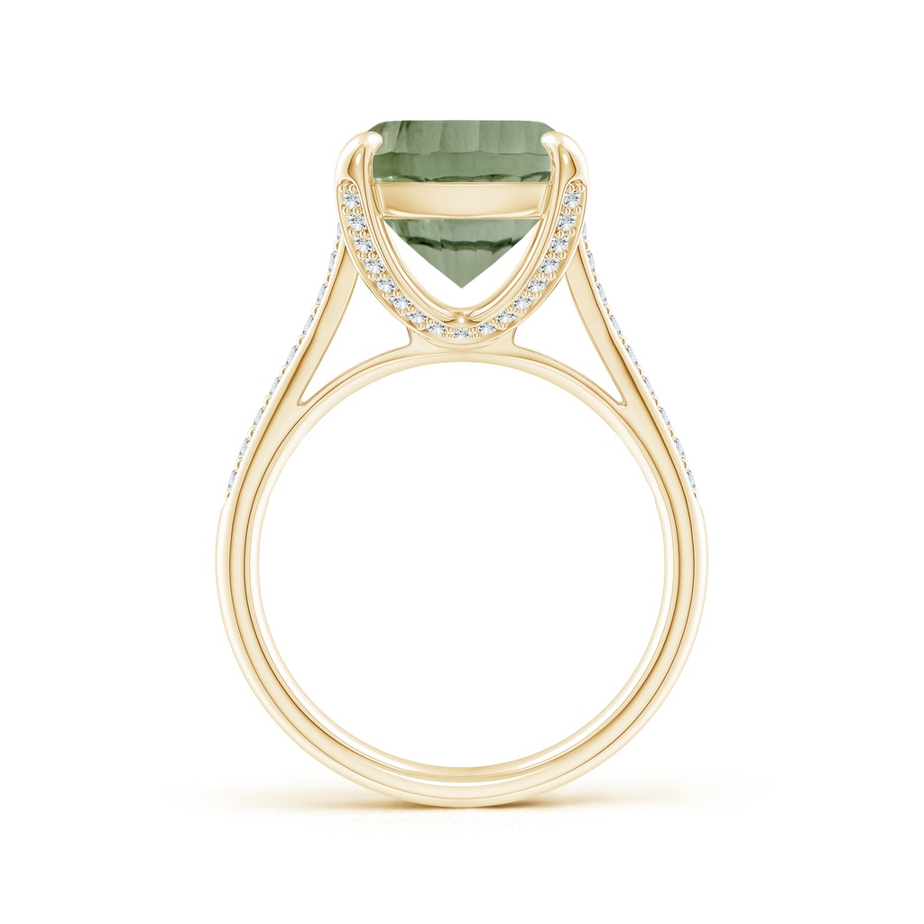 14.06x10.04x6.97mm AAAA GIA Certified Rectangular Cushion Green Amethyst Ring with Diamonds in Yellow Gold - side 199