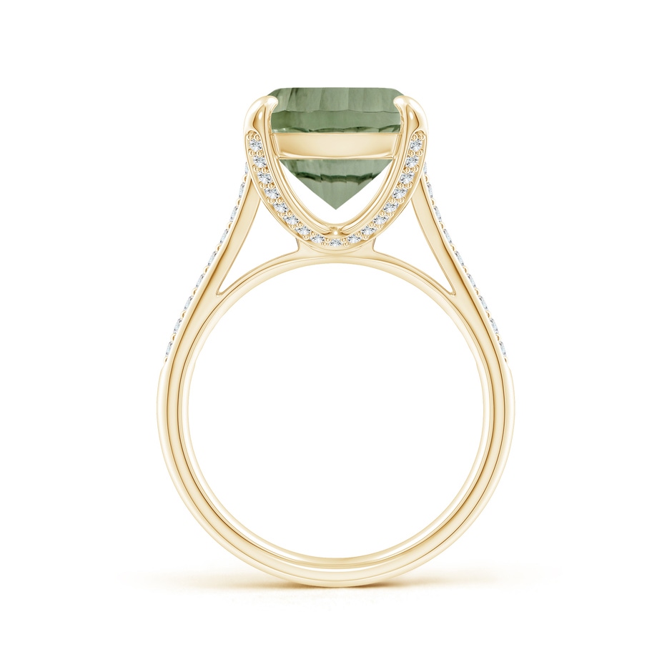14.06x10.04x6.97mm AAAA GIA Certified Rectangular Cushion Green Amethyst Ring with Diamonds in Yellow Gold side 199