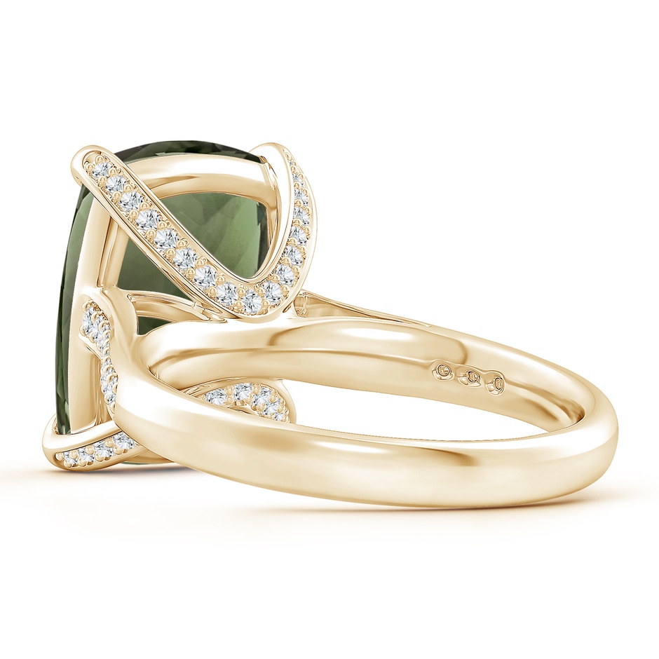 14.06x10.04x6.97mm AAAA GIA Certified Rectangular Cushion Green Amethyst Ring with Diamonds in Yellow Gold side 399