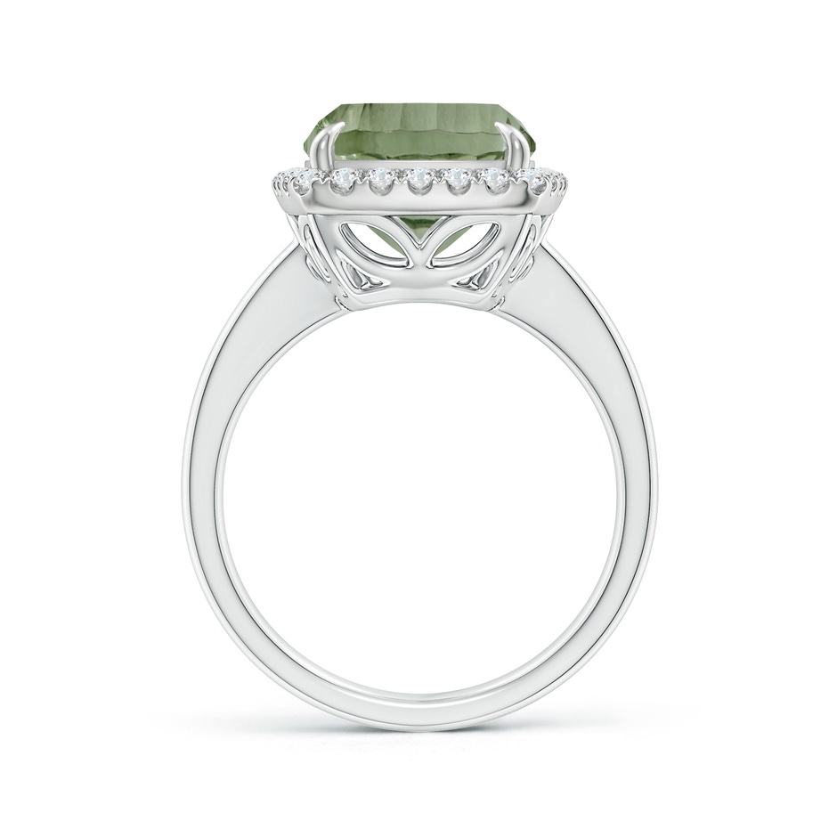 14.06x10.04x6.97mm AAAA GIA Certified Rectangular Cushion Green Amethyst Ring with Halo in 18K White Gold side 199