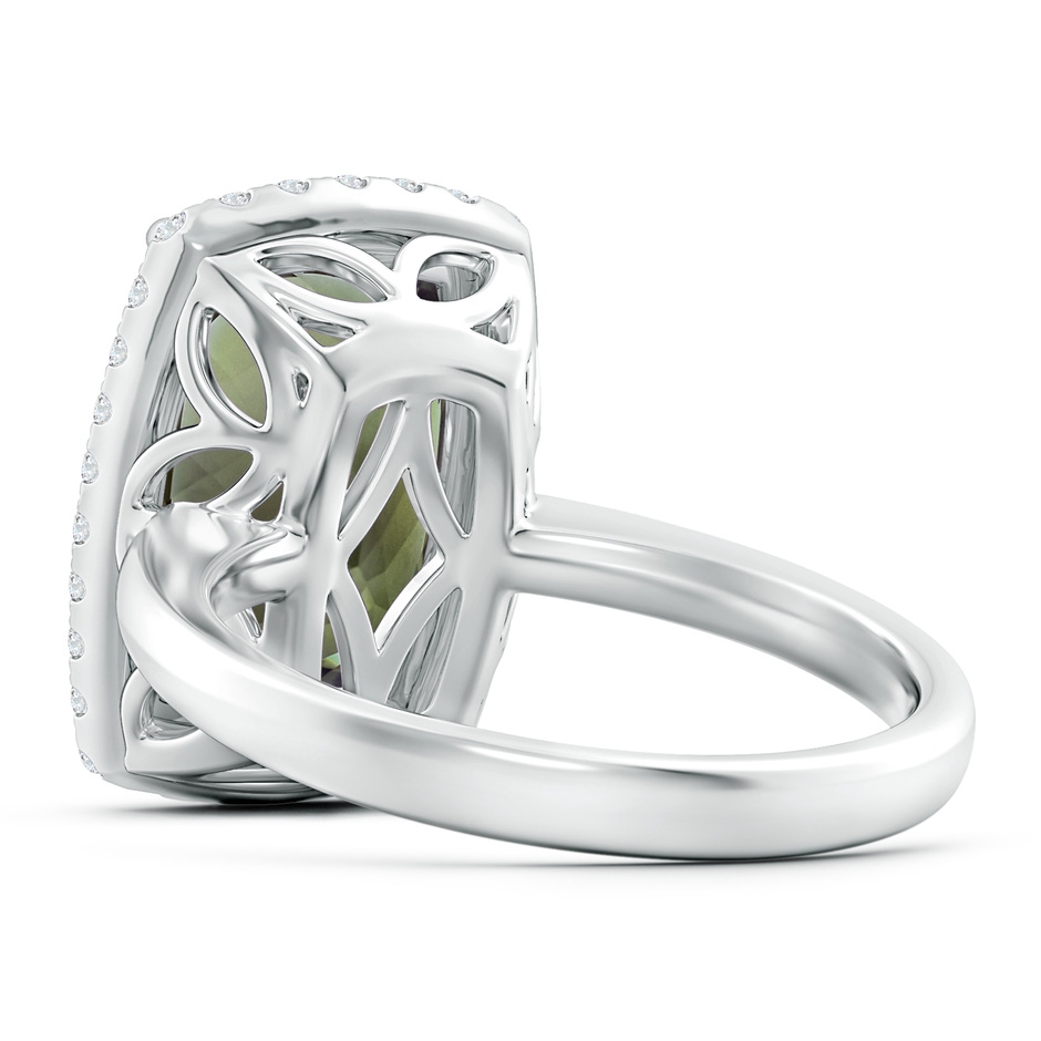 14.06x10.04x6.97mm AAAA GIA Certified Rectangular Cushion Green Amethyst Ring with Halo in 18K White Gold side 399