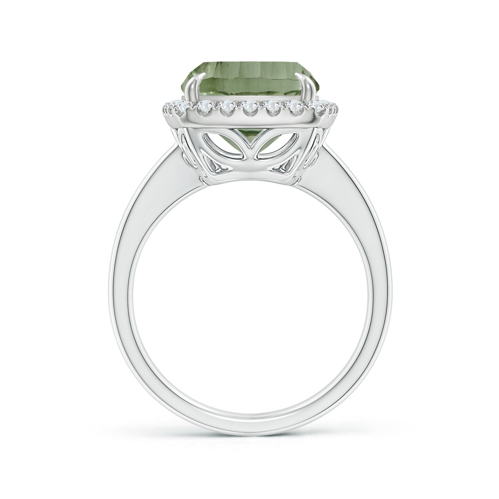 14.06x10.04x6.97mm AAAA GIA Certified Rectangular Cushion Green Amethyst Ring with Halo in White Gold Side 199
