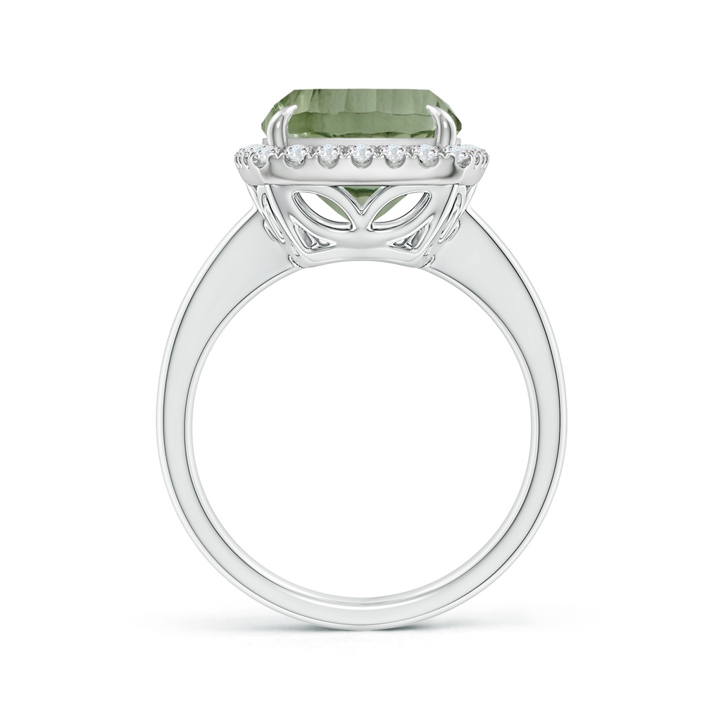 14.06x10.04x6.97mm AAAA GIA Certified Rectangular Cushion Green Amethyst Ring with Halo in White Gold - side 199