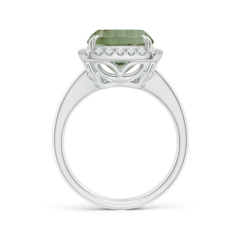 14.06x10.04x6.97mm AAAA GIA Certified Rectangular Cushion Green Amethyst Ring with Halo in White Gold side 199