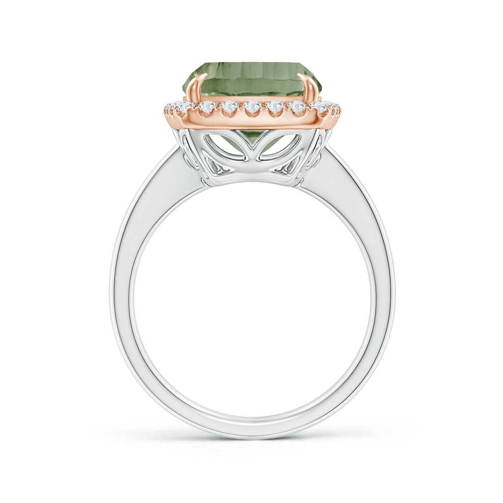 14.06x10.04x6.97mm AAAA GIA Certified Rectangular Cushion Green Amethyst Ring with Halo in White Gold Rose Gold - side 199