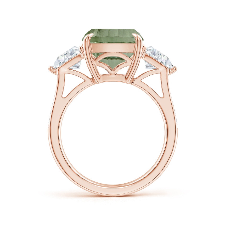 14.06x10.04x6.97mm AAAA GIA Certified Classic Green Amethyst Three Stone Ring with Diamonds in 18K Rose Gold side 199