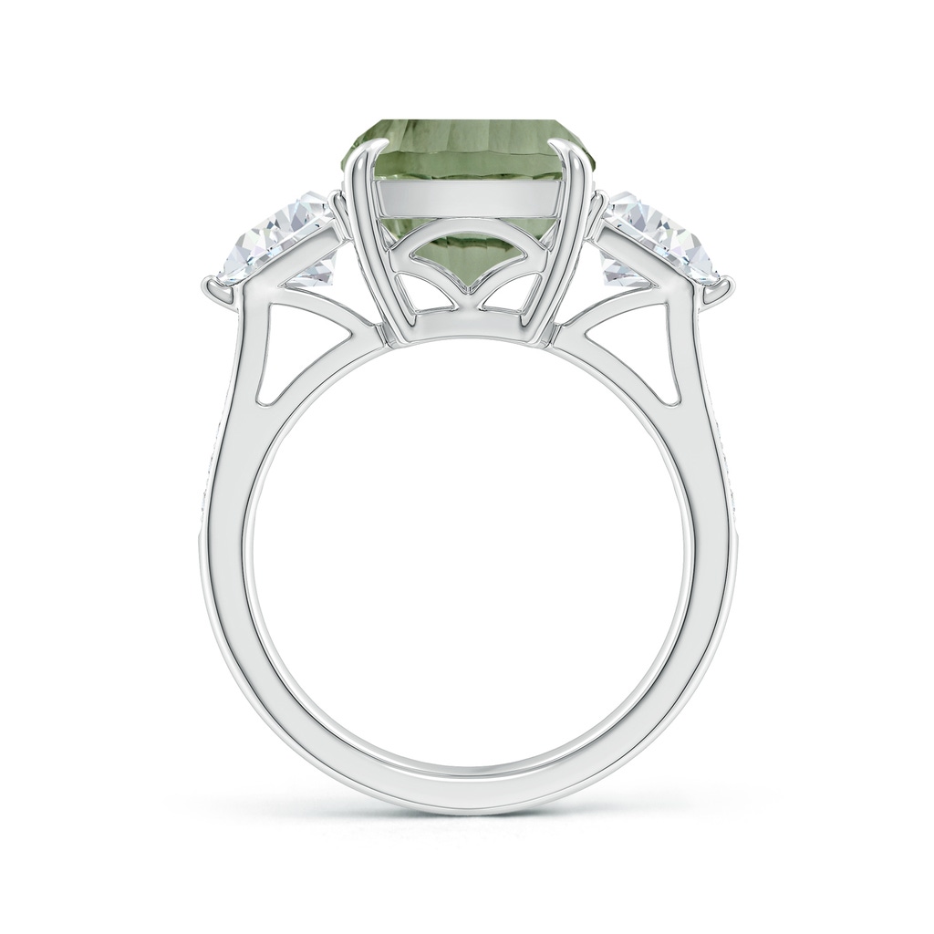 14.06x10.04x6.97mm AAAA GIA Certified Classic Green Amethyst Three Stone Ring with Diamonds in White Gold Side 199
