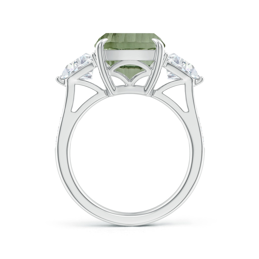 14.06x10.04x6.97mm AAAA GIA Certified Classic Green Amethyst Three Stone Ring with Diamonds in White Gold - side 199