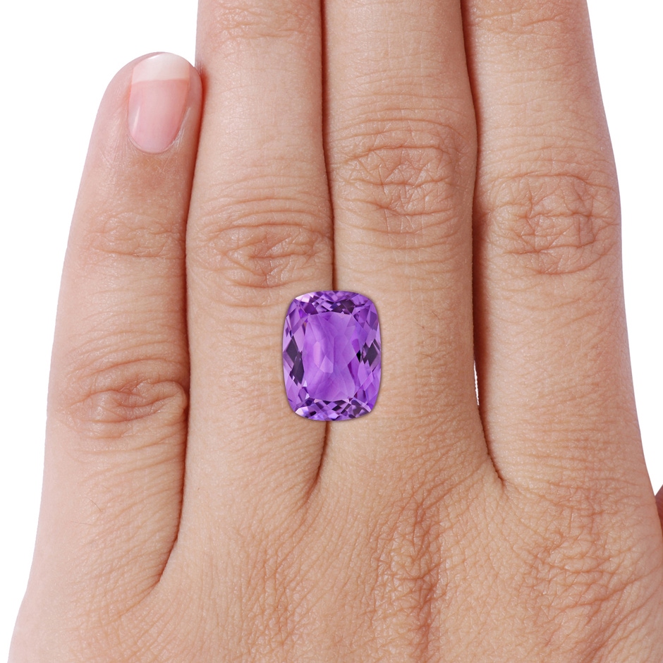 16.03x12.09x7.19mm A GIA Certified Rectangular Cushion Amethyst Split Shank Ring. in Rose Gold Side 899