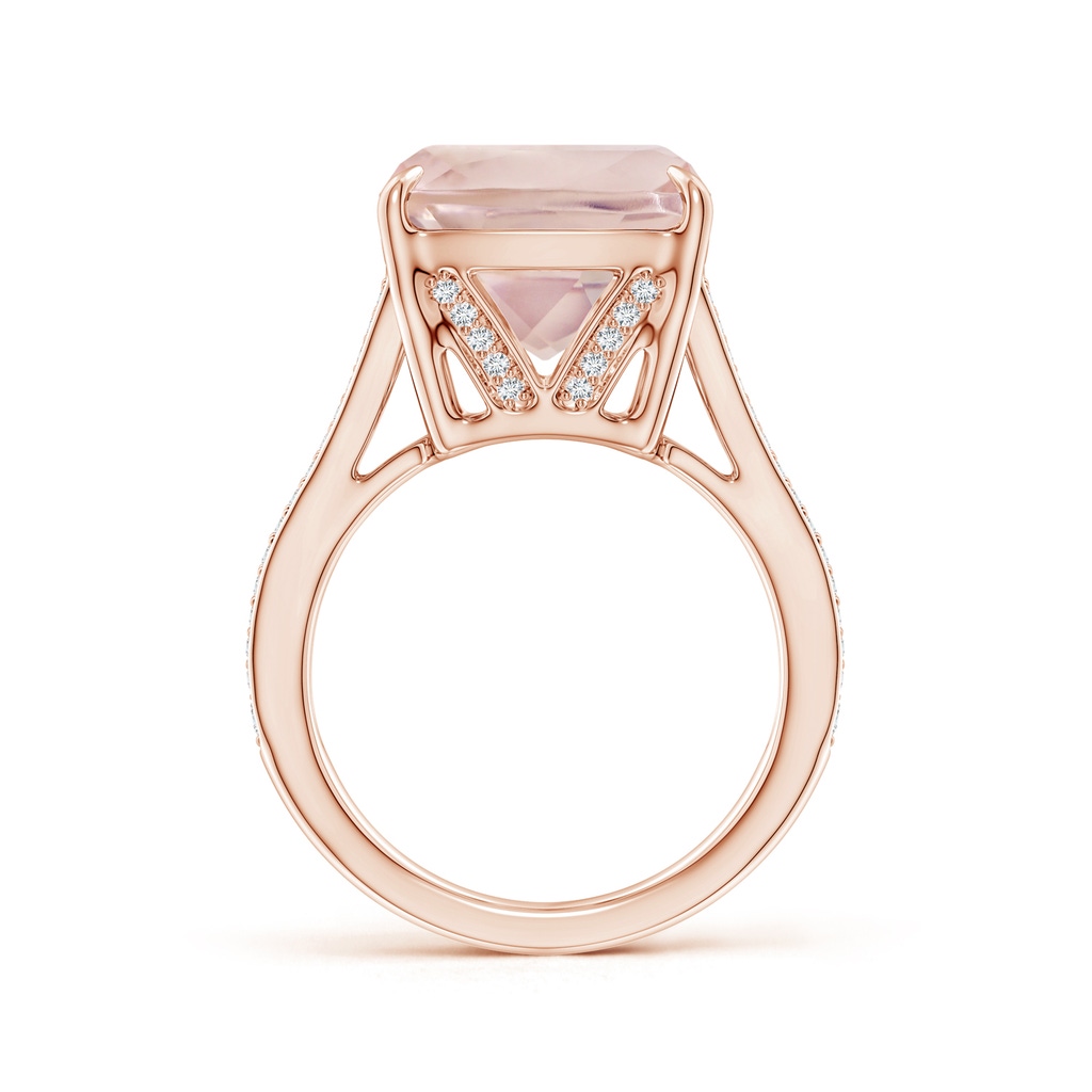 15.92x12.05x7.87mm AAAA GIA Certified Cushion Rectangular Rose Quartz Split Shank Ring in 10K Rose Gold - side 199