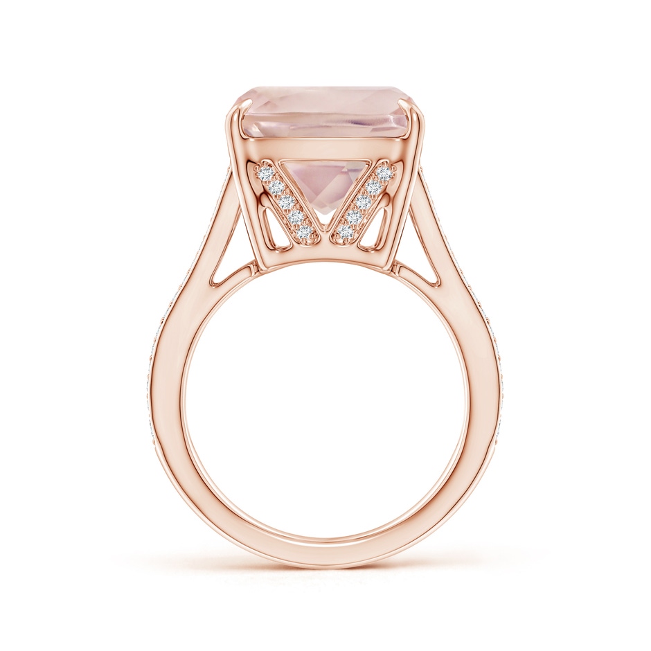 15.92x12.05x7.87mm AAAA GIA Certified Cushion Rectangular Rose Quartz Split Shank Ring in 10K Rose Gold side 199