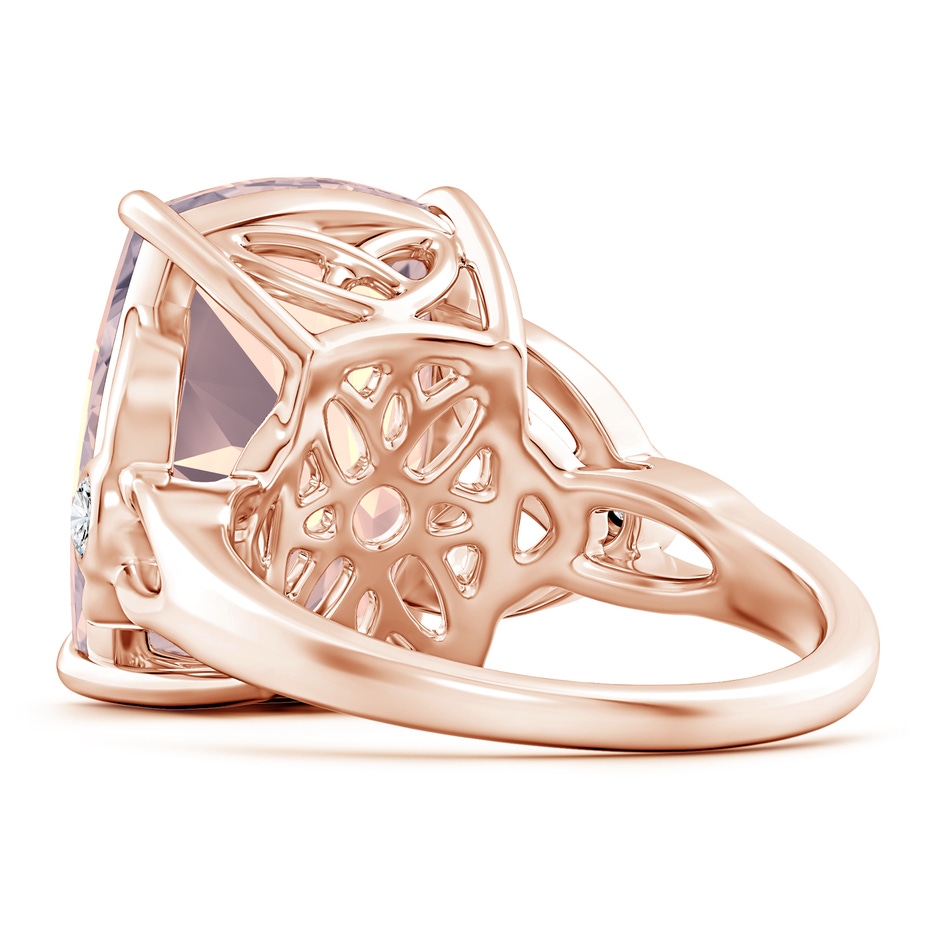 15.92x12.05x7.87mm AAAA GIA Certified Cushion Rectangular Rose Quartz Celtic Knot Ring in 10K Rose Gold side 399