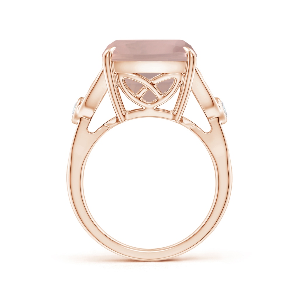15.92x12.05x7.87mm AAAA GIA Certified Cushion Rectangular Rose Quartz Celtic Knot Ring in Rose Gold Side 199