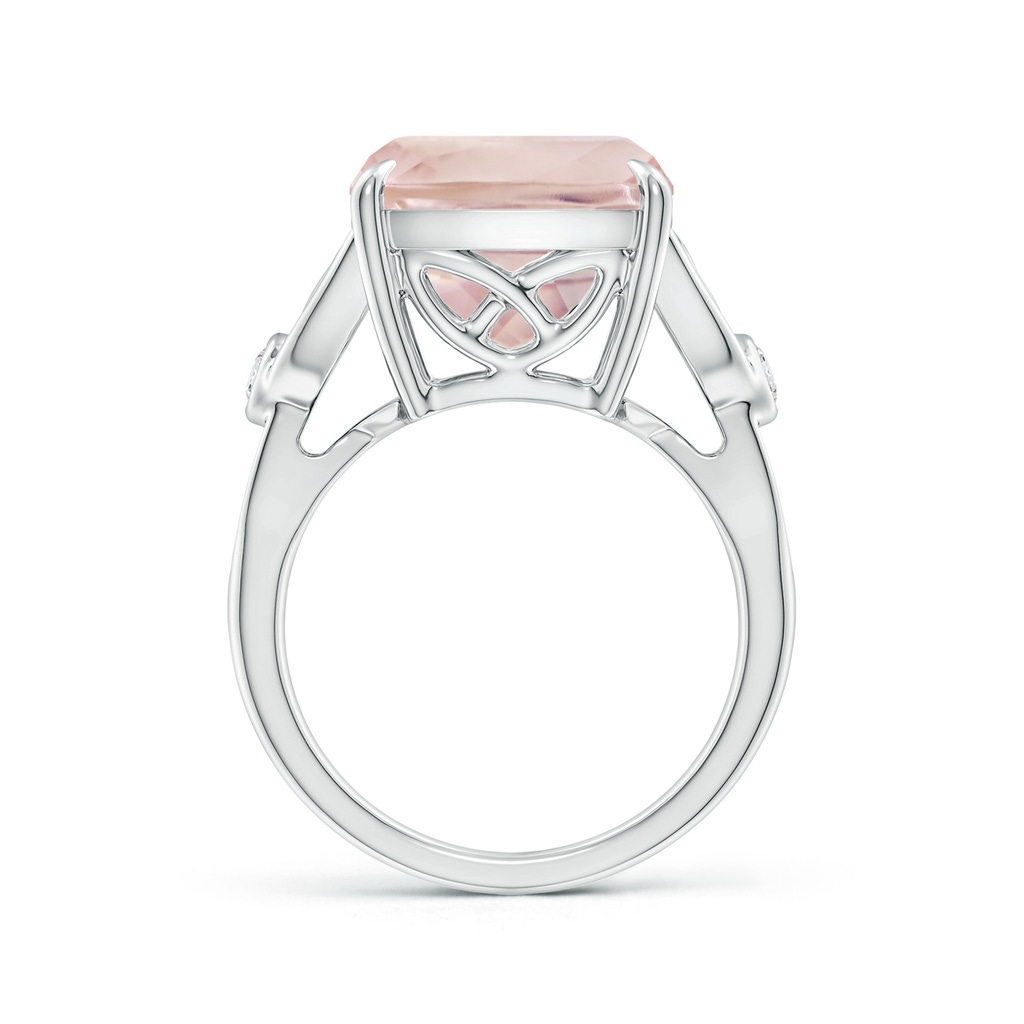 15.92x12.05x7.87mm AAAA GIA Certified Cushion Rectangular Rose Quartz Celtic Knot Ring in White Gold - side 199