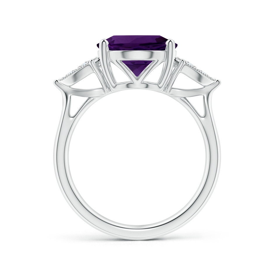 12.09x10.12x6.52mm AAA GIA Certified Oval Amethyst Cocktail Ring with Trio Diamonds in White Gold side 199