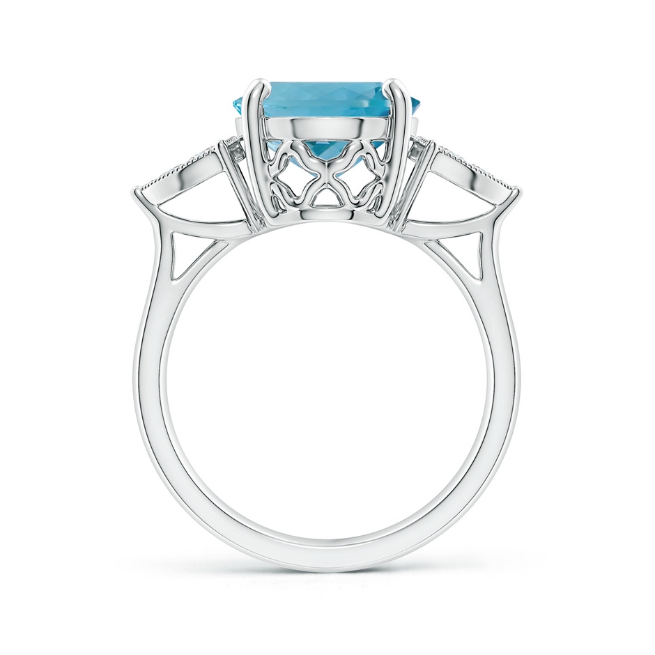 13.06x10.05x6.8mm AAAA GIA Certified Oval Aquamarine Cocktail Ring with Trio Diamonds in White Gold side 399