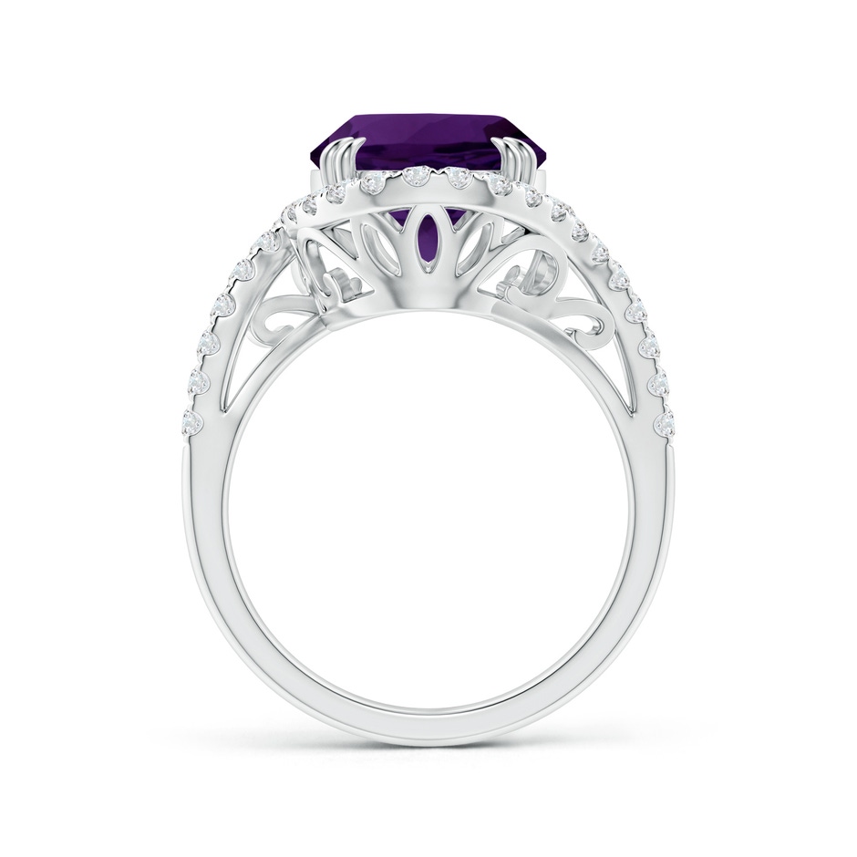 12.09x10.12x6.52mm AAA GIA Certified Oval Amethyst Bypass Shank Ring with Diamonds in White Gold side 199