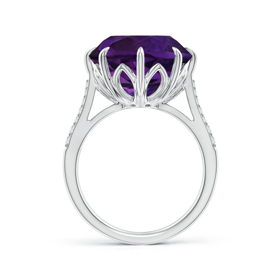 14.13x14.09x9.33mm AAAA Classic GIA Certified Round Amethyst Ring with Diamonds in White Gold side 399