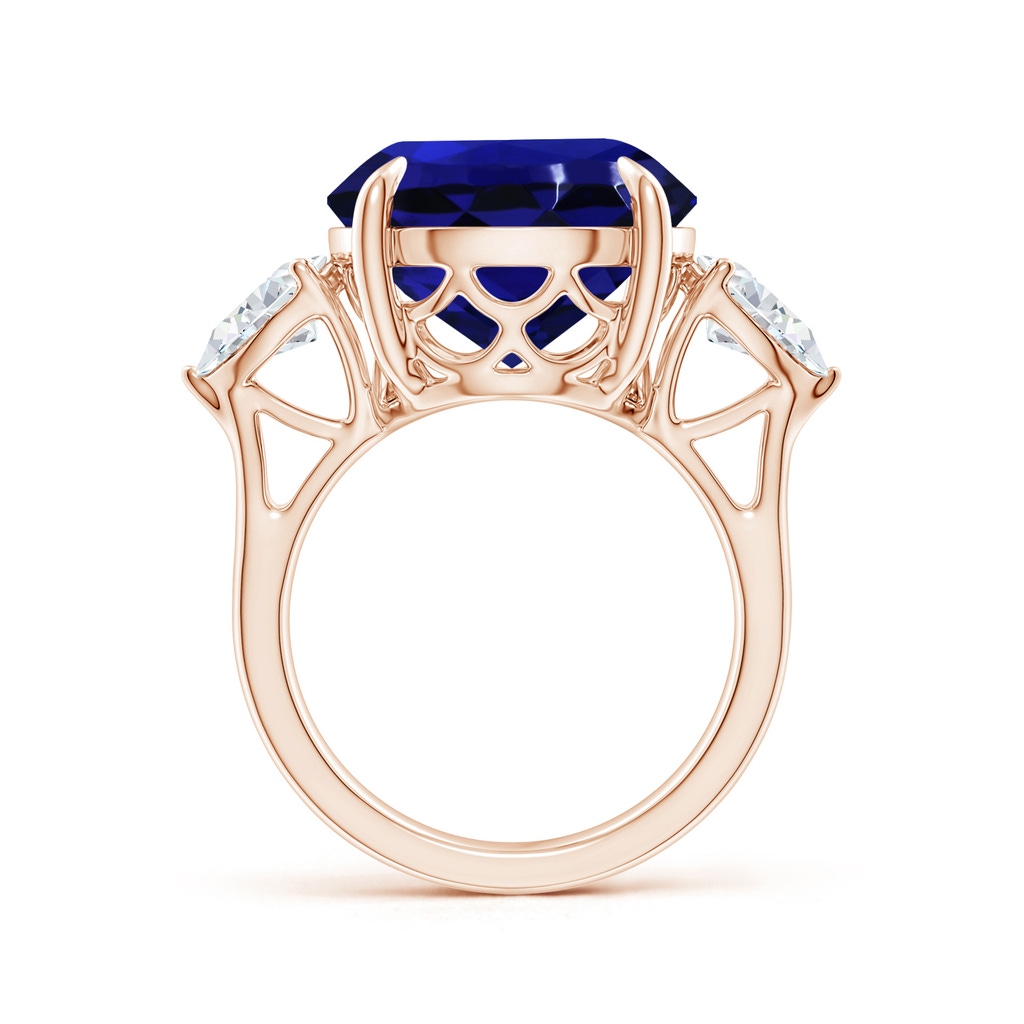 13.10x12.92x9.73mm AAAA GIA Certified Round Tanzanite Ring with Pear Diamond's in Rose Gold - side 199