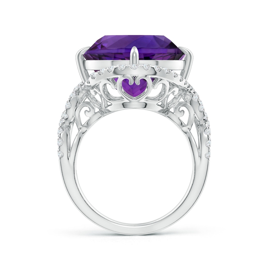 15.00x14.93x9.36mm AAAA GIA Certified Round Amethyst Twisted Split Shank Halo Ring in White Gold side 399